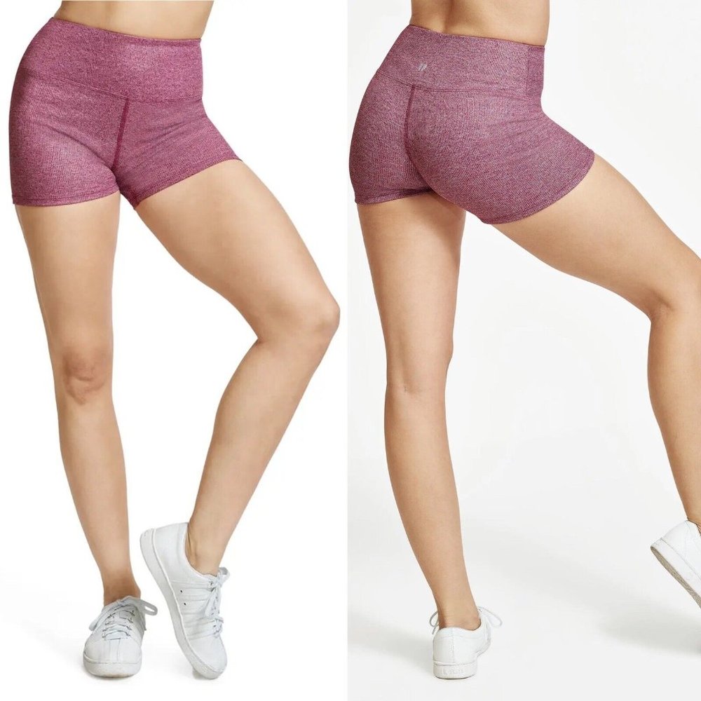 EleVen By Venus Williams Iridescent High Waisted Ribbed Active Shorts | S